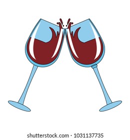 Wine cups toast