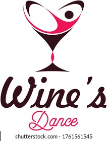logotipo de baile de vinos para celebraciones de fiestas