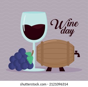 wine day cartel with items