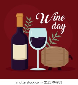 wine day poster with items