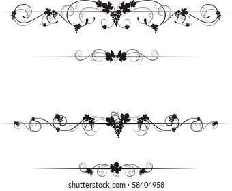 wine decorative ornate,each elemet on individual layer