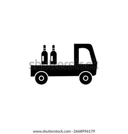 Wine delivery icon Flat vector flat black simple illustration for web and app..eps
