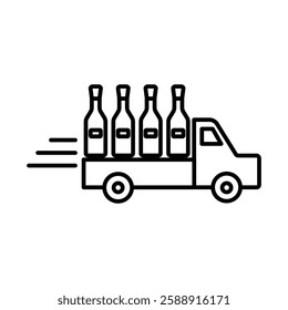 Wine delivery icon Outline vector symbol sign