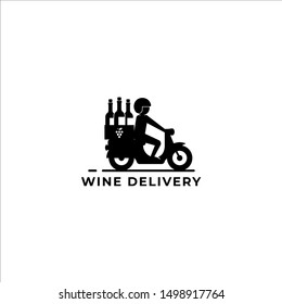 wine delivery logo vector icon ilustration 