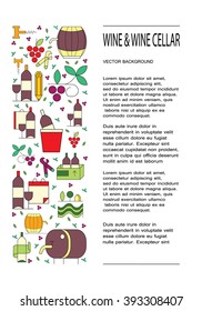 Wine design elements in rectangular background - corckscrew, bottles, glasses, wine splashes. Perfect winedesign element for flyer, banner or advertising campaign.