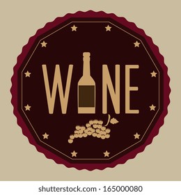 wine design over beige  background vector illustration 