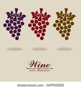 wine design over beige  background vector illustration 