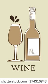 wine design over  beige background vector illustration 