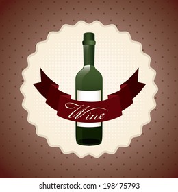 Wine design over beige background, vector illustration