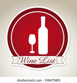 Wine design over beige background, vector illustration