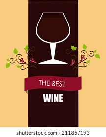 Wine design over beige background, vector illustration