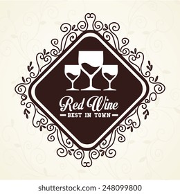 Wine design over beige background, vector illustration.