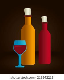 Wine design over black background, vector illustration