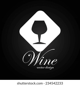 Wine design over black background, vector illustration