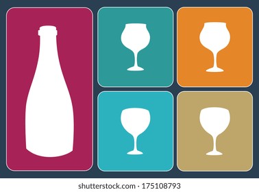 wine design over blue background vector illustration 