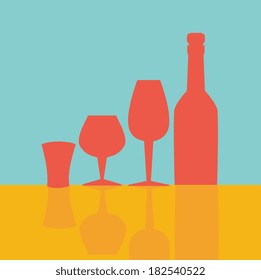 Wine design over blue background, vector illustration
