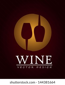 wine design over brown background vector illustration