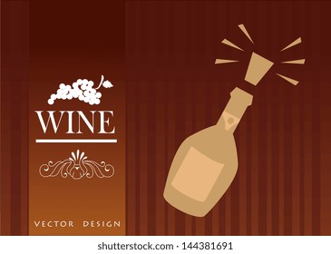 wine design over brown background vector illustration