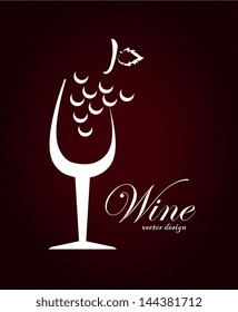 wine design over brown background vector illustration