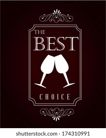 wine design over  brown background vector illustration 