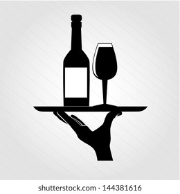 wine design over gray background vector illustration