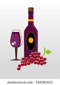 wine design over gray background vector illustration