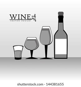 wine design over gray background vector illustration