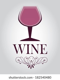 Wine design over gray background, vector illustration