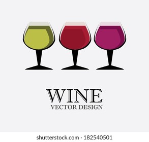Wine design over gray background, vector illustration