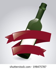 Wine design over gray background, vector illustration
