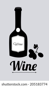 Wine design over gray background, vector illustration