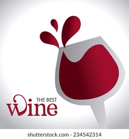 Wine design over gray background, vector illustration