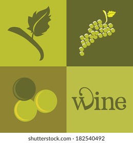 Wine design over green background, vector illustration