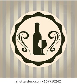 wine design over lineal background vector illustration 