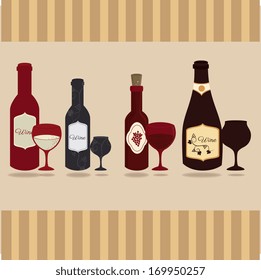 wine design over lineal background vector illustration 