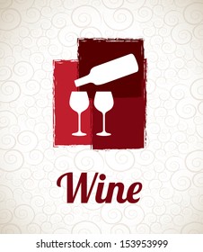 wine design over pattern background. vector illustration