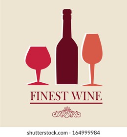 wine design over pink background vector illustration 