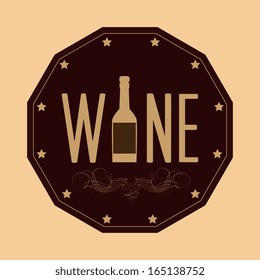 wine design over pink   background vector illustration 
