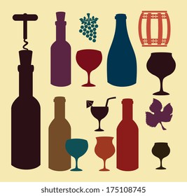 wine design over pink background vector illustration 