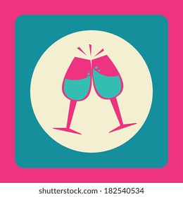 Wine design over pink background, vector illustration