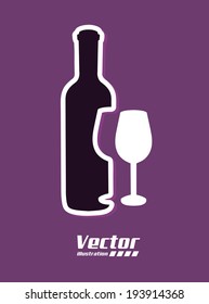 Wine design over purple background, vector illustration