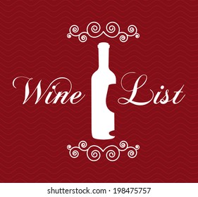 Wine design over red background, vector illustration