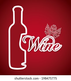 Wine design over red background, vector illustration