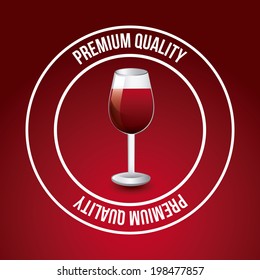 Wine design over red background, vector illustration