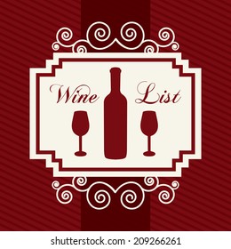 wine design over red background vector illustration