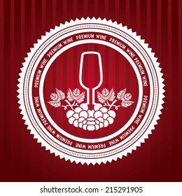 wine design over  red background vector illustration