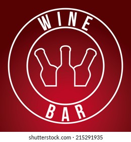 wine design over red  background vector illustration