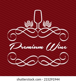 wine design over red background vector illustration