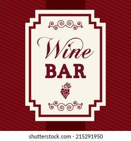 wine design over red background vector illustration