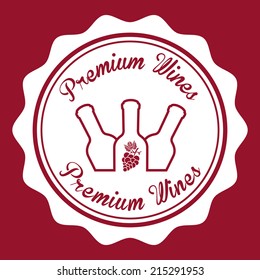 wine design over  red background vector illustration